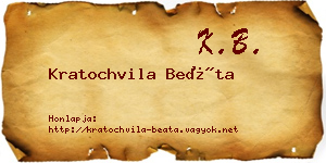 Kratochvila Beáta névjegykártya