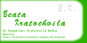 beata kratochvila business card