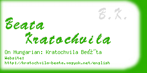 beata kratochvila business card